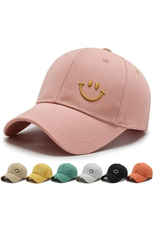 Baseball Cap with Smiley Graphic