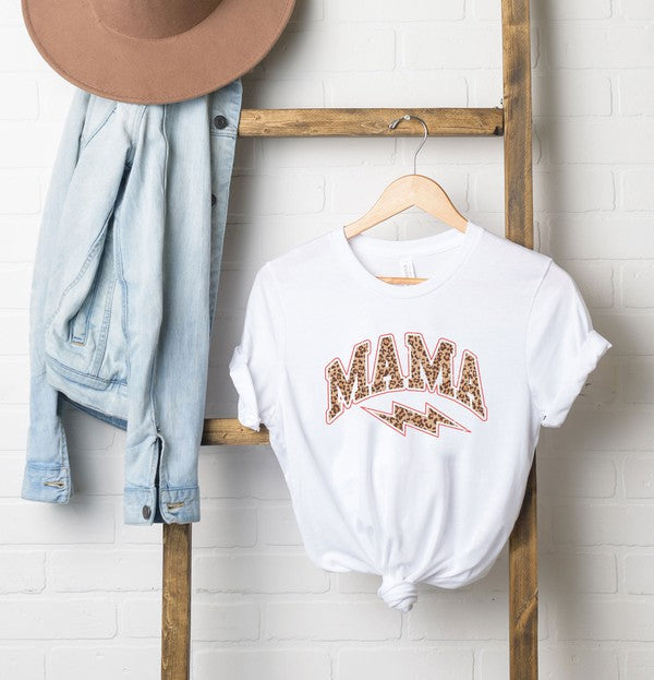 Mama Leopard Lightning Bolt Short Sleeve Tee