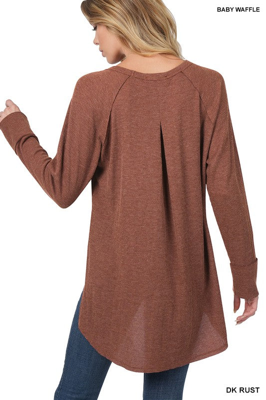 BABY WAFFLE RAGLAN SLEEVE TOP