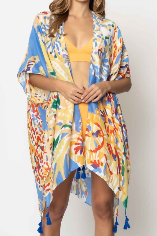 Lily Island Watercolor Kimono