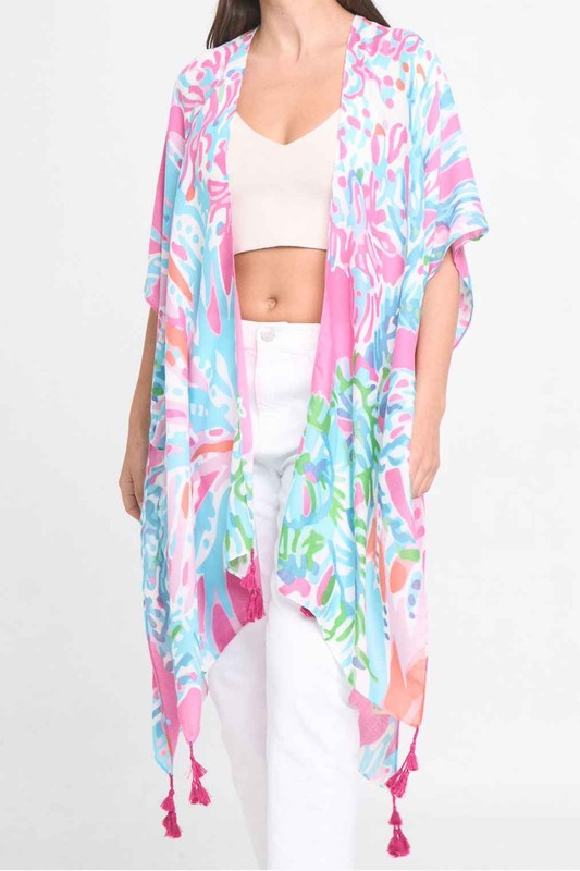 Lily Island Watercolor Kimono