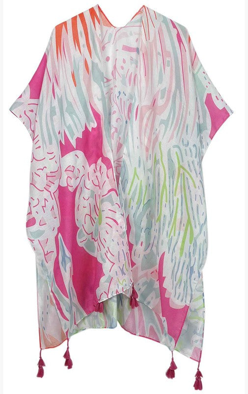 Lily Island Watercolor Kimono