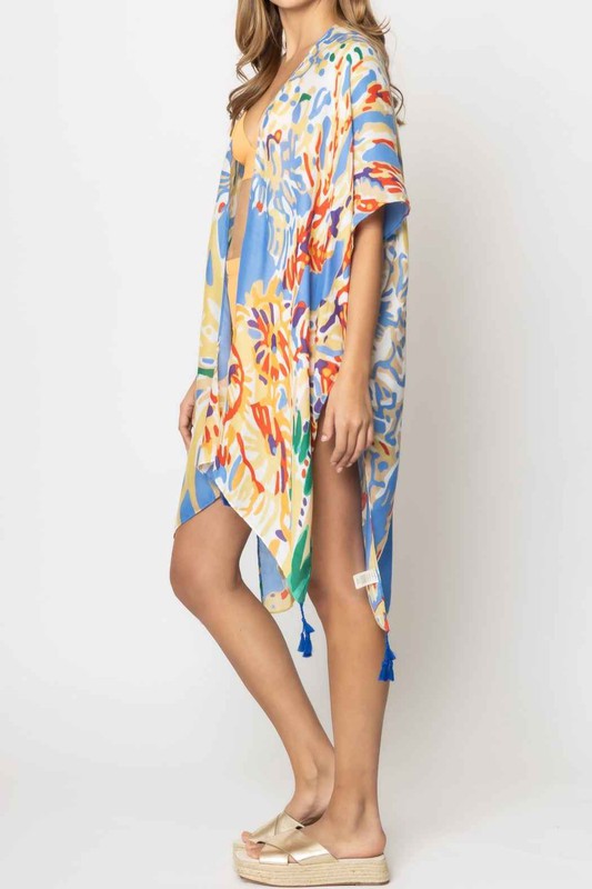 Lily Island Watercolor Kimono