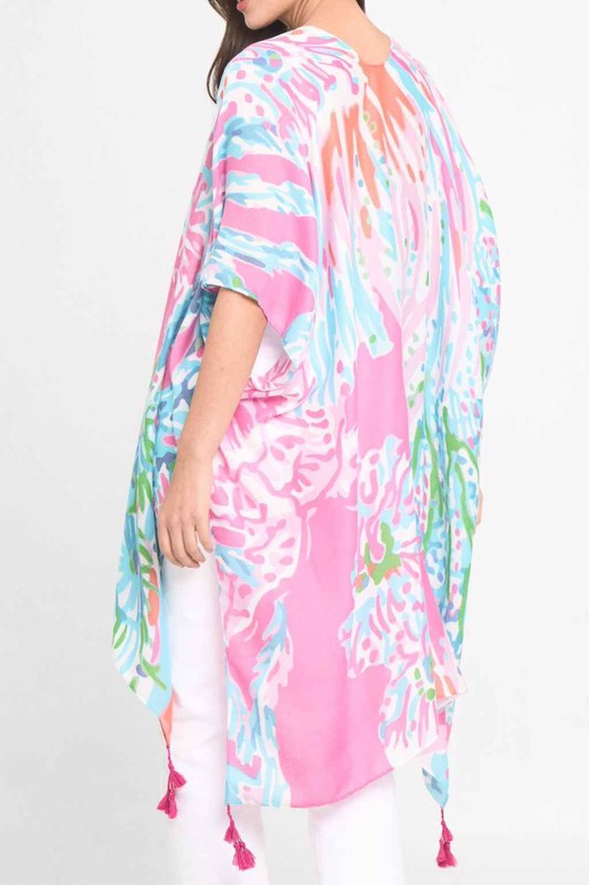 Lily Island Watercolor Kimono