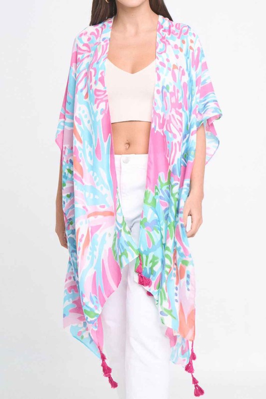 Lily Island Watercolor Kimono