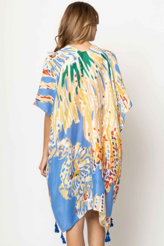 Lily Island Watercolor Kimono