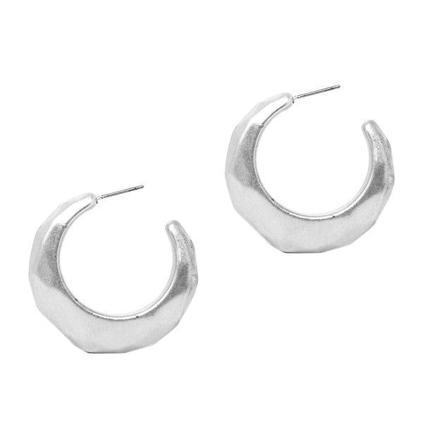 Monroe Faceted Hoop Earrings