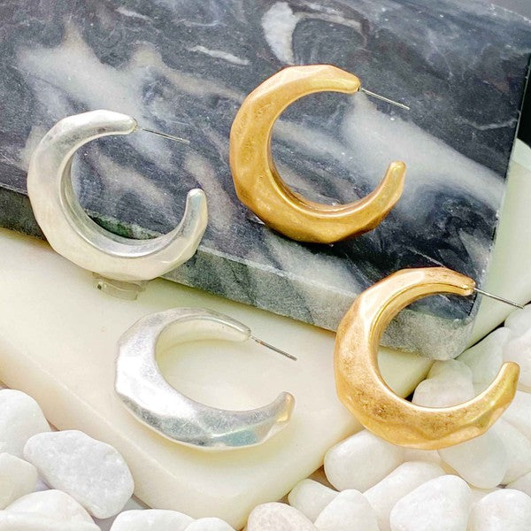 Monroe Faceted Hoop Earrings