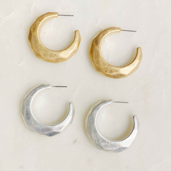 Monroe Faceted Hoop Earrings