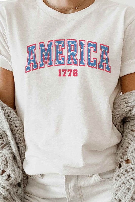 AMERICA USA GRAPHIC PLUS SIZE TEE