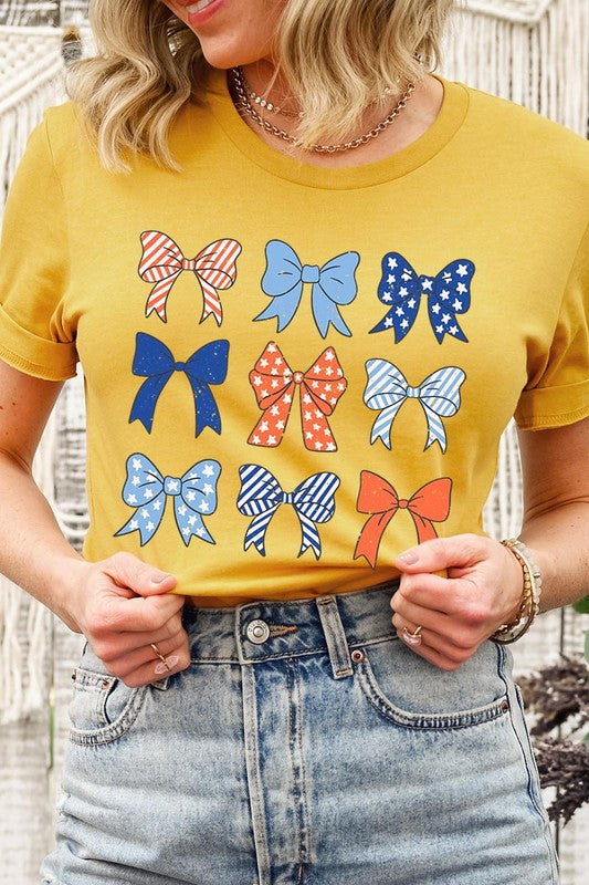 Bows Ribbons Fourth Of July Graphic T Shirts