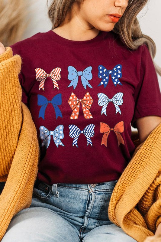 Bows Ribbons Fourth Of July Graphic T Shirts