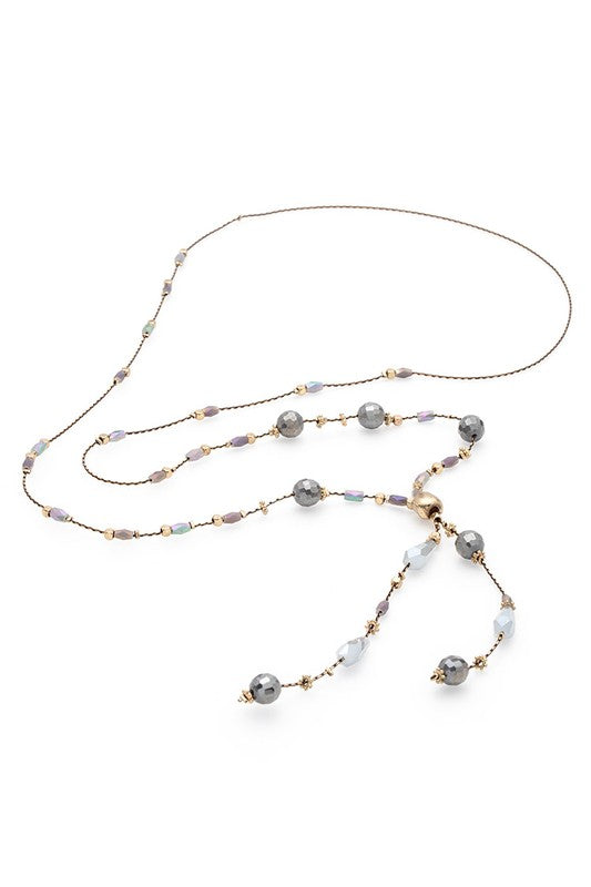 Dainty Mix Beads Station Long Necklace