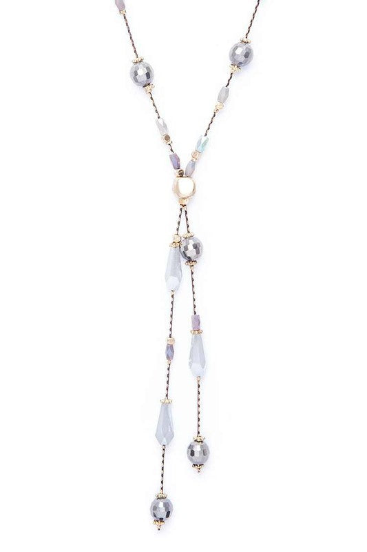 Dainty Mix Beads Station Long Necklace