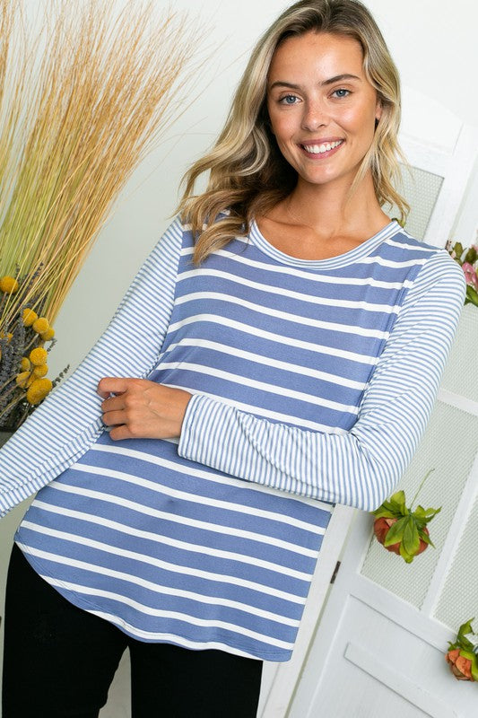 STRIPE LONG SLEEVE TOP