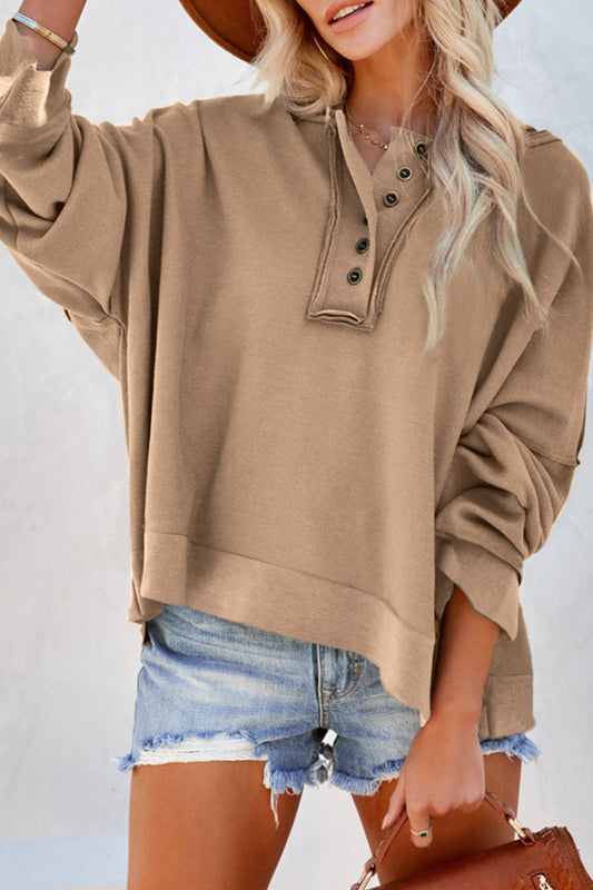 Exposed Seam Long Sleeve Hoodie