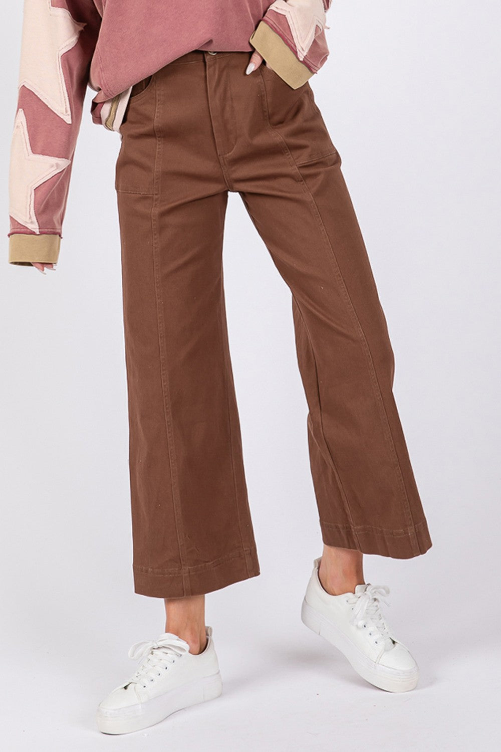 SAGE + FIG Wide Leg Cropped Pants