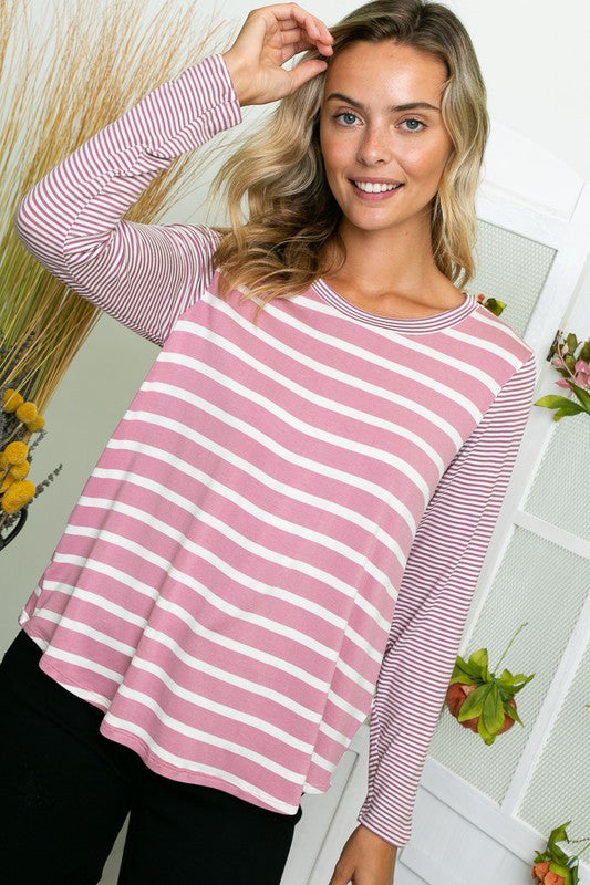 STRIPE LONG SLEEVE TOP