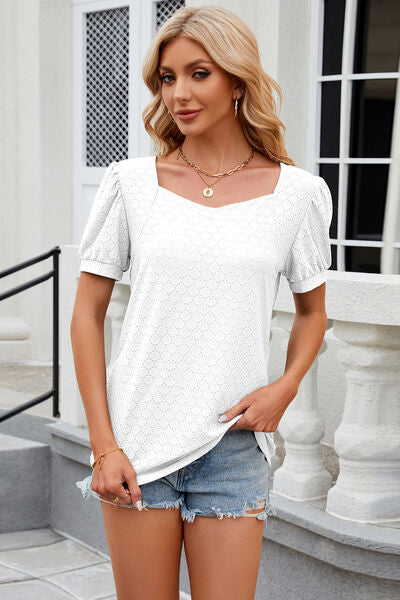 Eyelet Short Sleeve T-Shirt