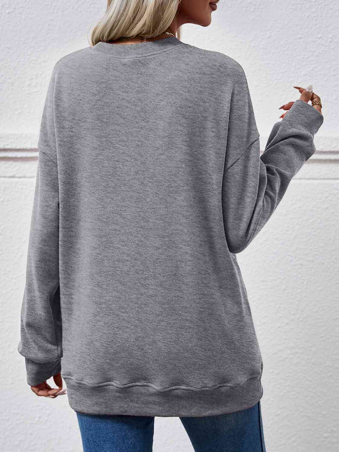 Dropped Shoulder Sweatshirt with Pockets